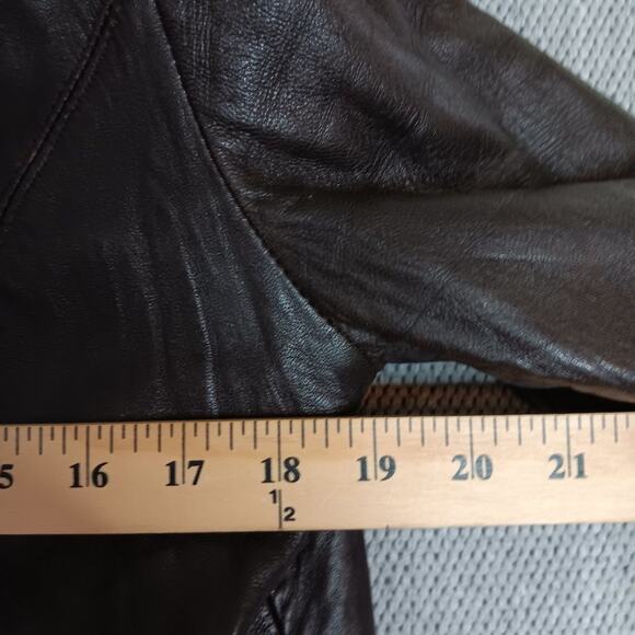 James & John ITALY Vintage Leather Jacket Womens Medium Euro4X Saddle Brown Boho - Picture 12 of 16